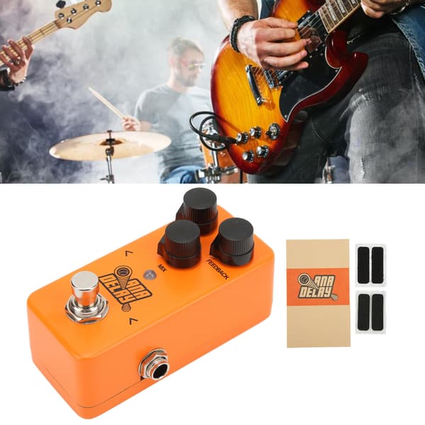 Orange Metal Digital Delay Gitarr Stompbox 800ms 3-rattars Pedal med Manual Kardborre Svamp Set