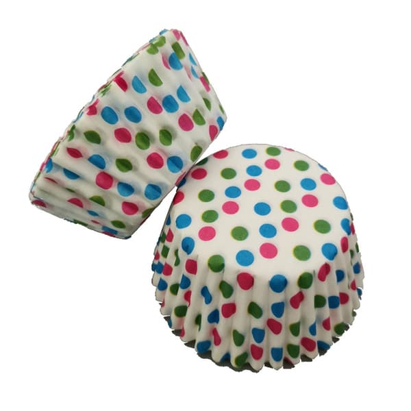100 stk. Mini Cupcakeforme Muffinspapirkopper Varmebestandige Prikprint Bagekopper