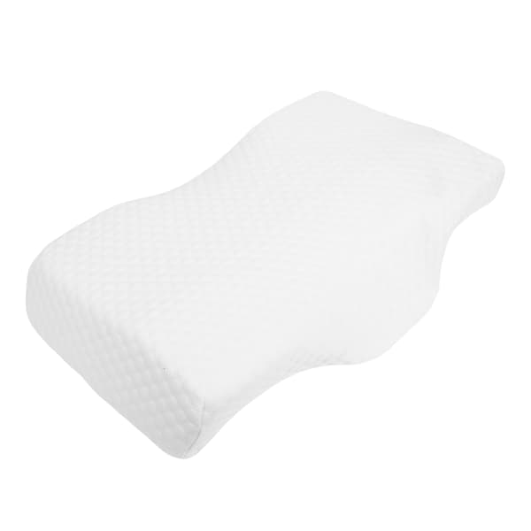 Memory Foam Cervical Kudde Ortopedisk Ventilerad Kudde för Vila, Sovrum, Vit, 52x30x10cm