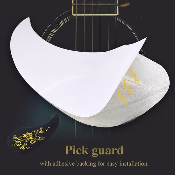 2 st kommaformade plektrumskydd för akustisk gitarr (guldranka)