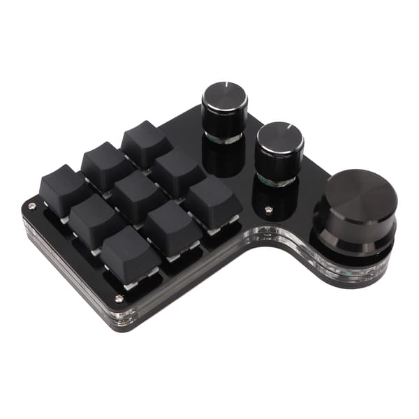 RGB Baggrundsbelyst Mini Makro Pad 9 Taster 3 Knapper Blå Switch USB Programmerbart Gaming & Kontor Tastatur