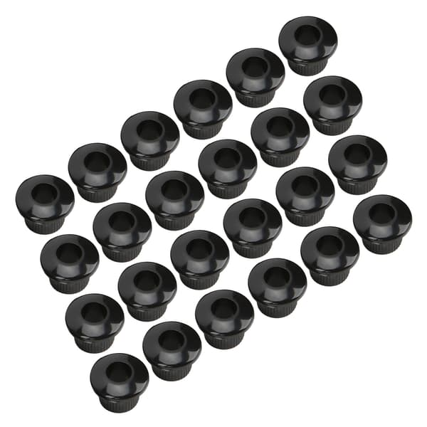 24 st plastgitarrsträngsknappsbussningar 10 mm högpresterande halvsluten design svarta gitarrtillbehör