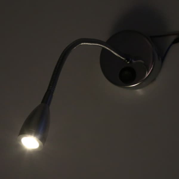 Silver LED Vägglampor Flexibel Svanhals Sovrum Sänglampa Varmvit (Typ 2)