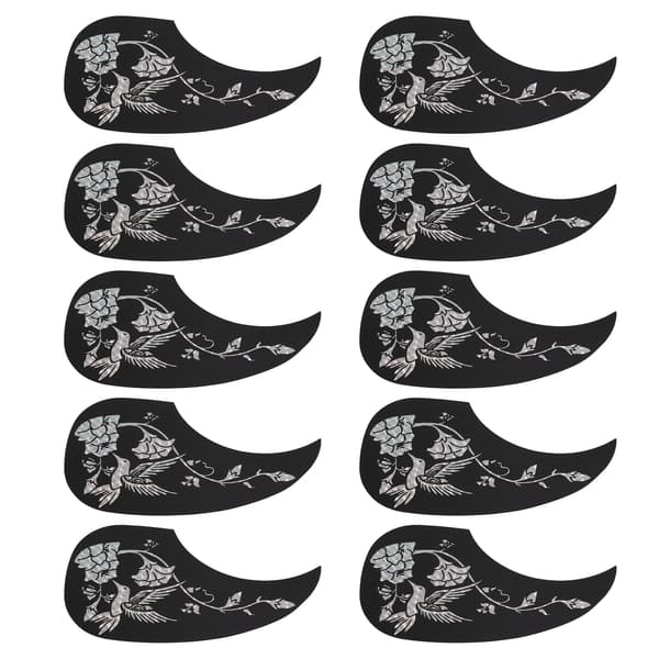 10 st gitarrskyddsplattor PVC Akustisk gitarr Scratch Pickguard Stränginstrumenttillbehör Silver