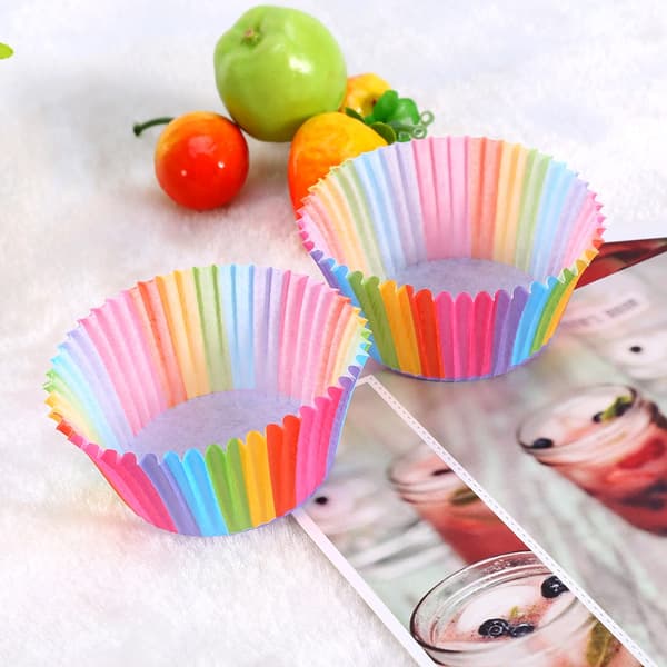 100 st färgglada muffinsformar muffins papper bakformar muffinsfodral kakform
