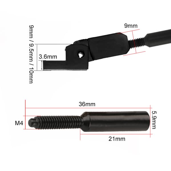 6 st Tremolo Bridge Roller Saddles inklusive skiftnyckel för elgitarr (svart)