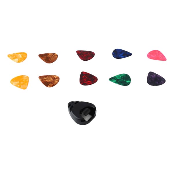 10 st gitarrplektrum och gitarrplektrumhållare set bärbara bastillbehörsverktyg
