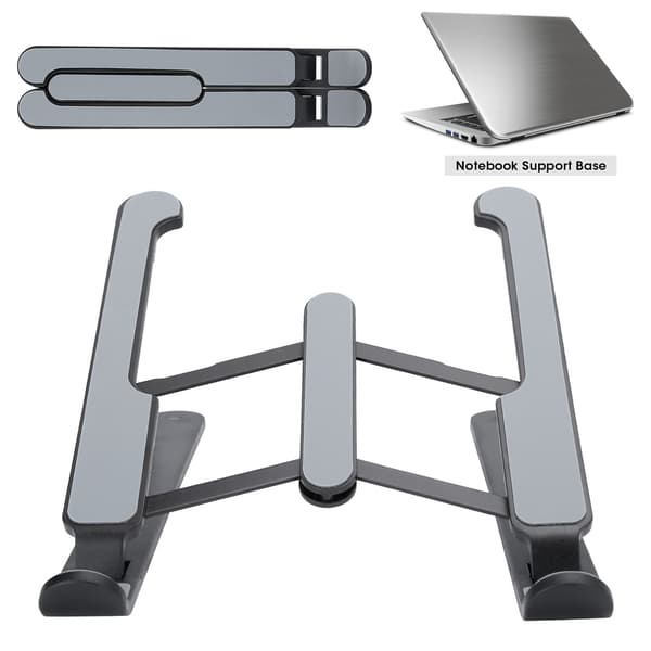 Bærbar computerstativ Justerbar Sammenklappelig Holder 11-17 tommer Notebook Køler Ventilationsbase Sort