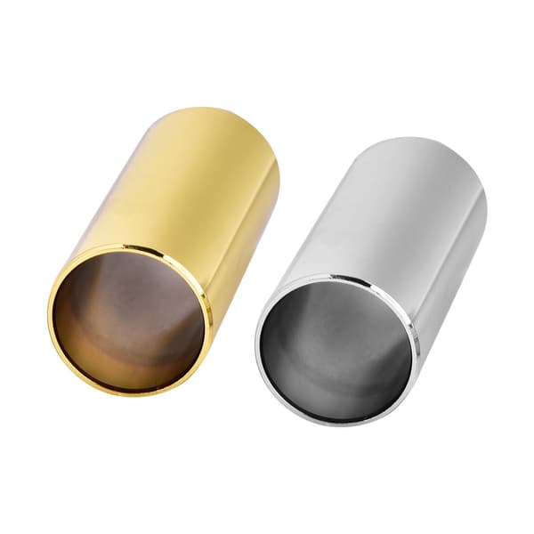 2-pack gitarrslides i rostfritt stål, guld och silver, 6x2,5 cm, ID2,1 cm, passar gitarr, banjo, ukulele, stränginstrument