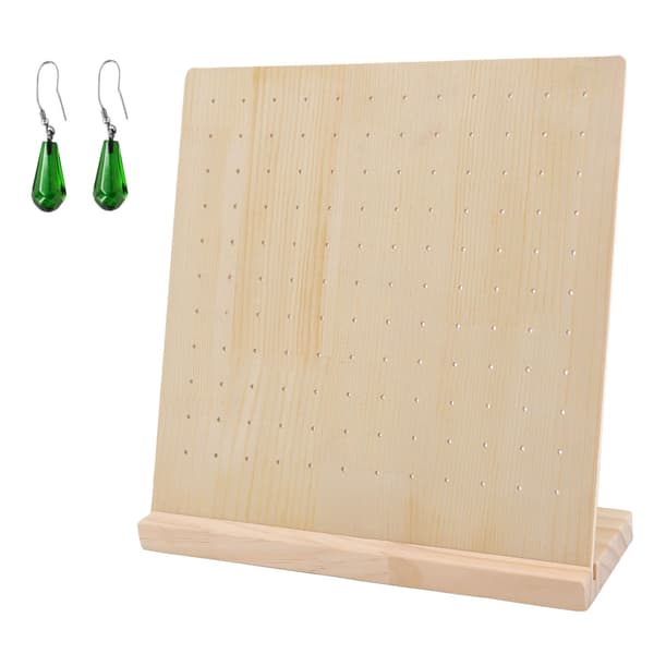 Øreringe Stud Display Pegboard Stor Kapacitet Holdbart Træ Smykkedisplay Øreringe Display Board til Øreringe Smykker 66 Par