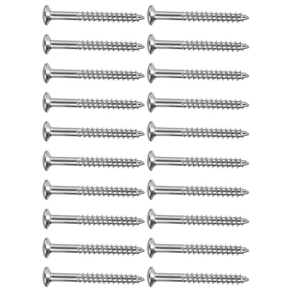 20-pack gitarrhals-skruvar i rostfritt stål, rostfritt monteringsset för elbas, silver, 20 delar