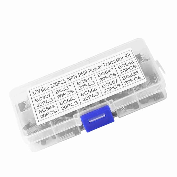 200 stk. 10 værdier NPN PNP TO‑92 BC327‑BC558 Transistor Sortiment DIY Sæt