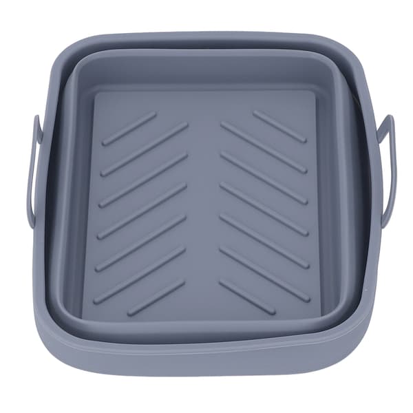 Grå silikone airfryer-indsats rektangulær bageplade til ovn tilbehør, non-stick køkkenerstatning