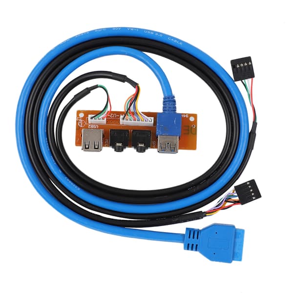 PC-kabinet frontpanel USB 3.0 & 2.0 lydport-hub med ledninger til computertårn