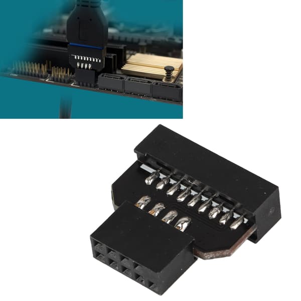 USB 2.0 9-ben til USB 3.0 19-ben bundkort splitter konverter, frontpanel han-adapter til pc-kabinet