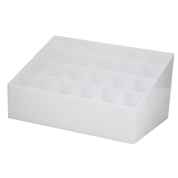 24 Gitre Læbestiftholder Display Stand Kosmetisk Organizer Makeup Opbevaringsboks (Hvid)