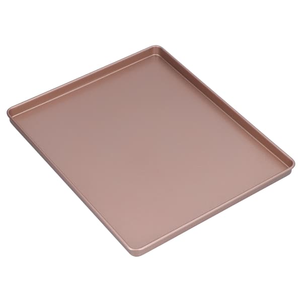 Mångsidig rektangulär bakplåt i roséguld nonstick kolstål för pizzabröd