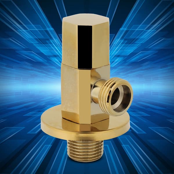 Badrum Mässing Guld Vinkelventil Vattenkontrollventil Kran Vinkelventil