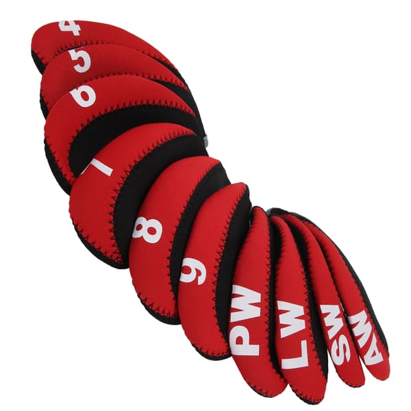 Röda golfklubbskydd i läder, 10-pack putterskydd för klubbor