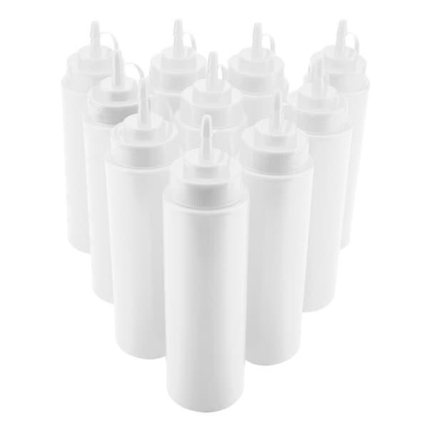 720 ml 10 stk. / sæt plastikkrydderidispenser til sauce, olie, fløde, eddike (hvid)