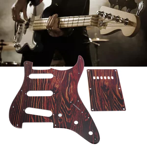 Gitarr SSS PVC Plektrumskydd Scratchplate Shield Board Bakplatta Delar Tiger Stripes
