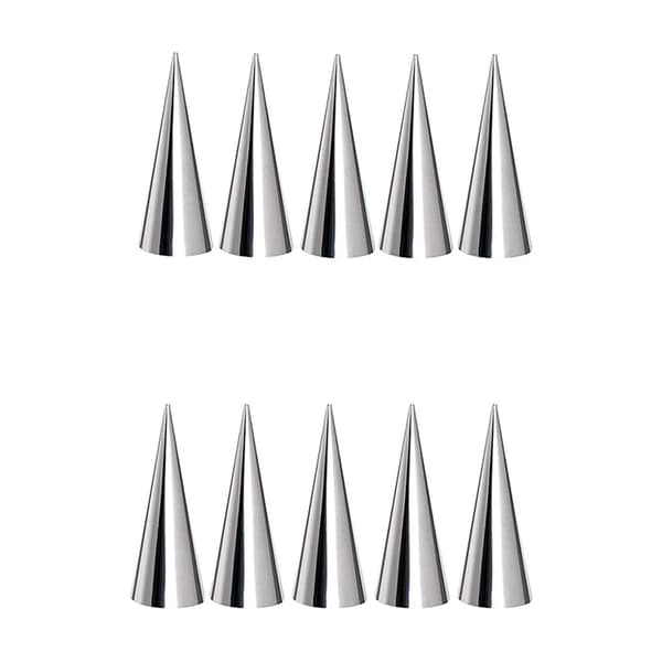 10 STK. Flødehornforme i rustfrit stål Bageforme Flødehorn Isforme Stående Kegleform