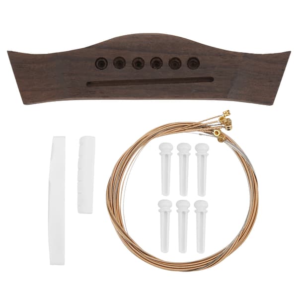 Guitarbro-sæt Bovine Bone Nut Saddle Bridge Pins Udskiftningsdele