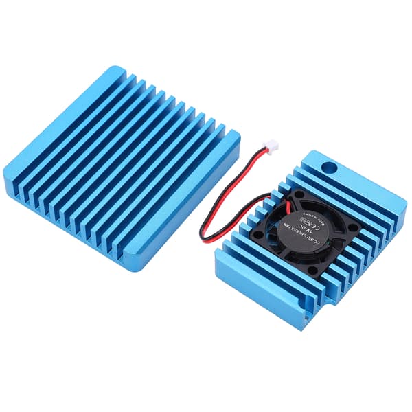 Køleplade i aluminiumslegering med mini-køleventilator køleribbe til NanoPi R2S
