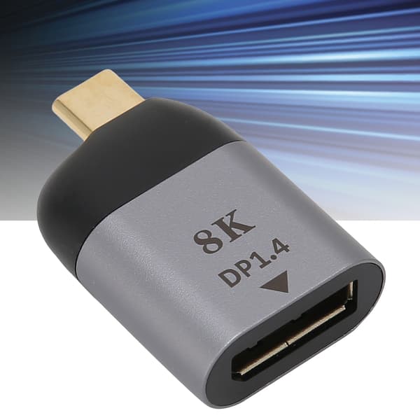 USB C till DisplayPort-adapter, kompakt metallkontakt för Windows, Android och Mac OS X