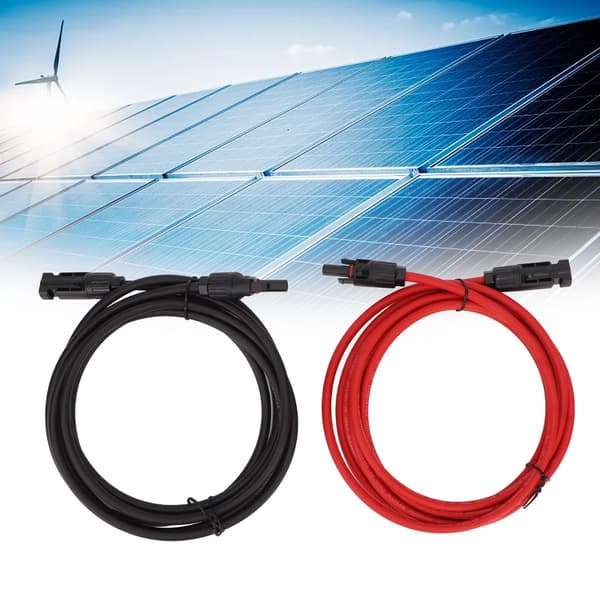 1 par solcellsförlängningskabel 6mm² PPE kopparisolerad solpanelkabeladapter för husbil PV-system 2m / 6.6ft