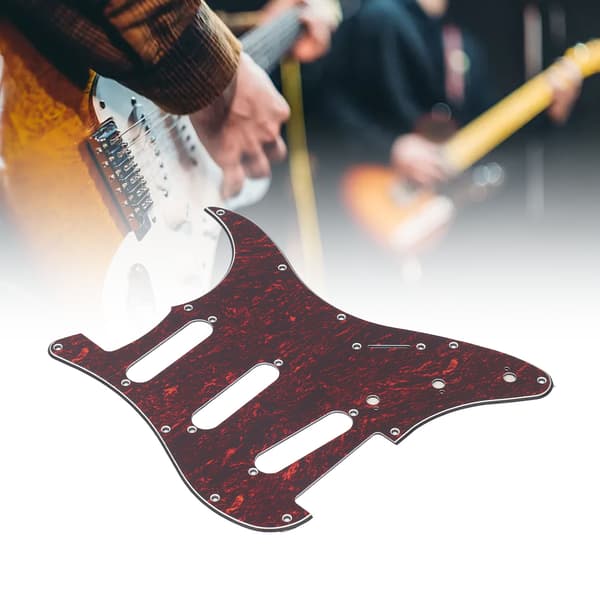 Rött Stratocaster 11-håls gitarrplektrumskydd, plast-scratchplate, ersättningsskydd för elgitarr