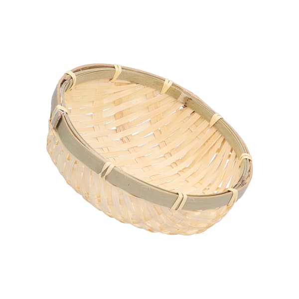 Fruktkorg Handvävd Bambu Mini Multifunktionell Robust Serveringskorgbricka för Vardagsrum Kök 13x4cm