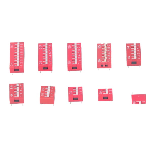 45 st Dip Switch Assorted Kit On Off Toggle 2.54mm Range 1 2 3 4 5 6 7 8 9P för kopplingsplattor