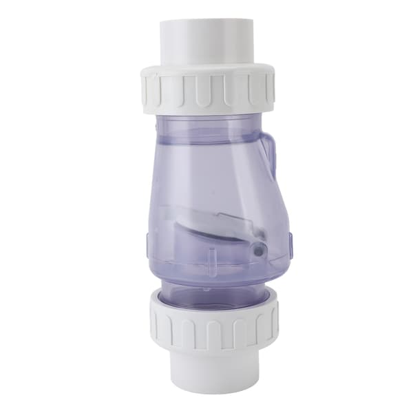 2\" Transparent Backventil för Poolpumpar, Ingen Backflödesreservdel, Robust Plast, 2-pack