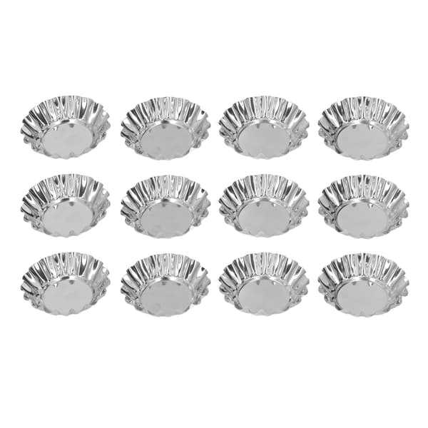 12 stk. æggetærteforme Mini runde cupcakeforme i rustfrit stål værktøjssæt til bagning