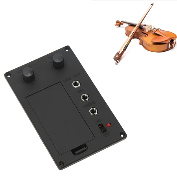 Violin Pickup Lydbillede Stemning Lydløs Tilstand Metal Plast Sort Tilbehør