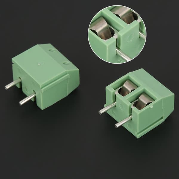 50 stk/sæt 2-benet 5 mm afstand grøn PCB universal skrueterminalblokstik