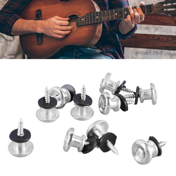 Gitarrrem Låsknappar 10-pack Svampdesign Silver Universal Rempinne för Ukulele Bas Akustisk
