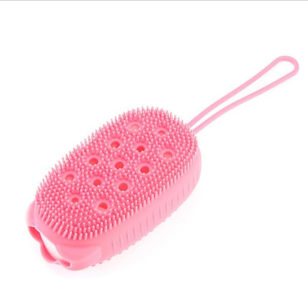 Silikonbubbelbadskrubb Exfolierande duschmassager Dubbelsidig kroppstvättborste