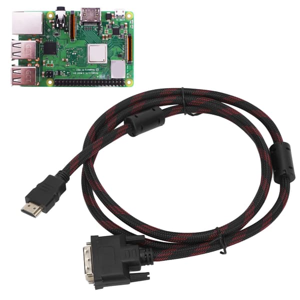 HDMI til DVI-D 24+1 adapterkabel 1,4 m til Raspberry Pi, 1,4 m videolinkkabel