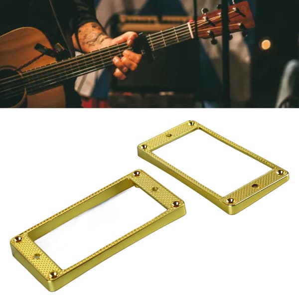 2 st metallgitarrpickupkåpor och pickupringar ram för stall och hals elgitarrdelar
