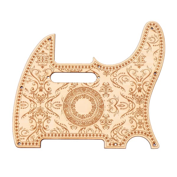 Lönnträ Scratchplate & Volymkontrollpanel Kit för TL Elgitarr, Träfärg, 22x19cm & 16x3.4cm, 2-delat set