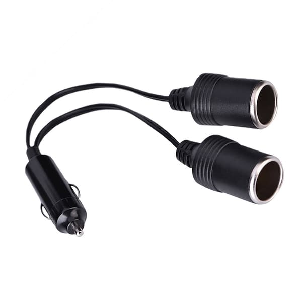 12V/24V Bilopladerstik Han til Dobbelt Hun Cigarettænder Splitter Adapterkabel