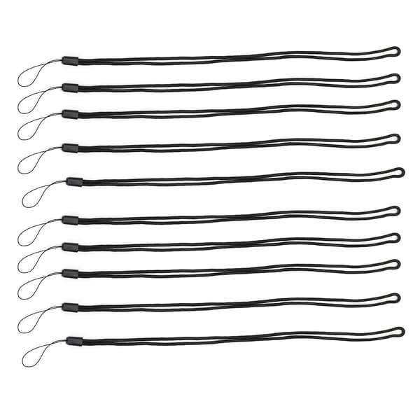 10-pak sorte polyesterhalsremme til ID-kortholder, studenterpersonale nøgle telefon kamera lanyard