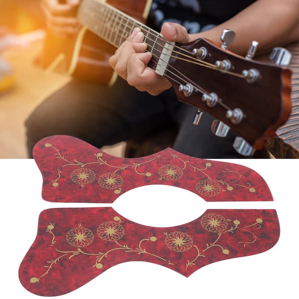 2 st gitarrskydd, plektrumskydd, repskydd, stränginstrument, plastskyddsplatta (röd)