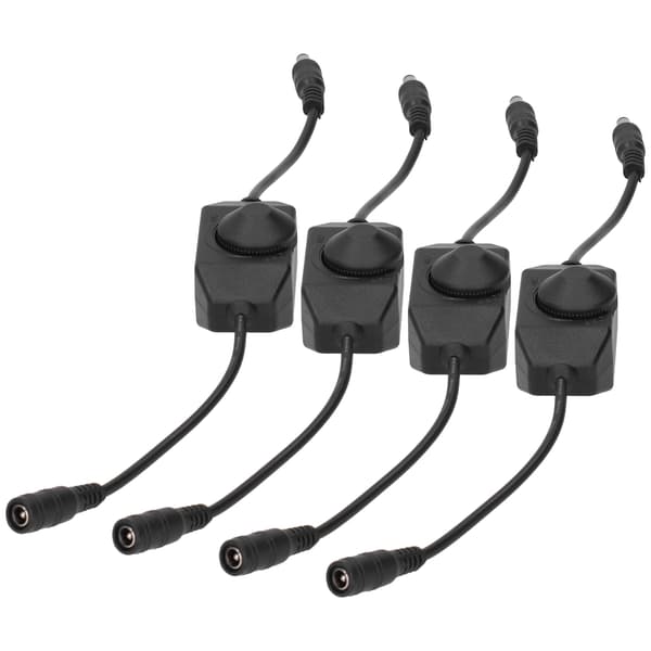 4 stk. 12V LED Lysstyrke Dæmper Lampe Trinløs Dæmpningsknap Controller Tilbehør Sort