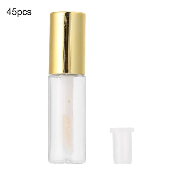 45-pack 1,2 ml kompakta påfyllningsbara tomma läppglansflaskor läppstiftsbehållare dispenser guld