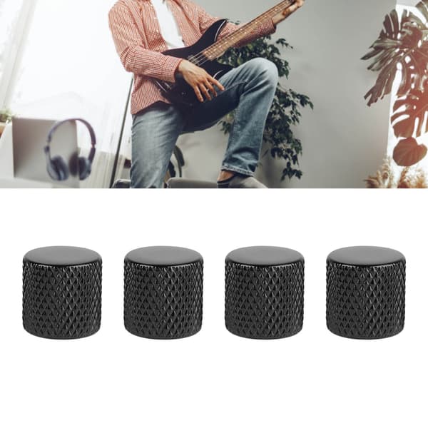 4 st elgitarrrattar set metallpotentiometerlock volymtonkontroll för bas svart