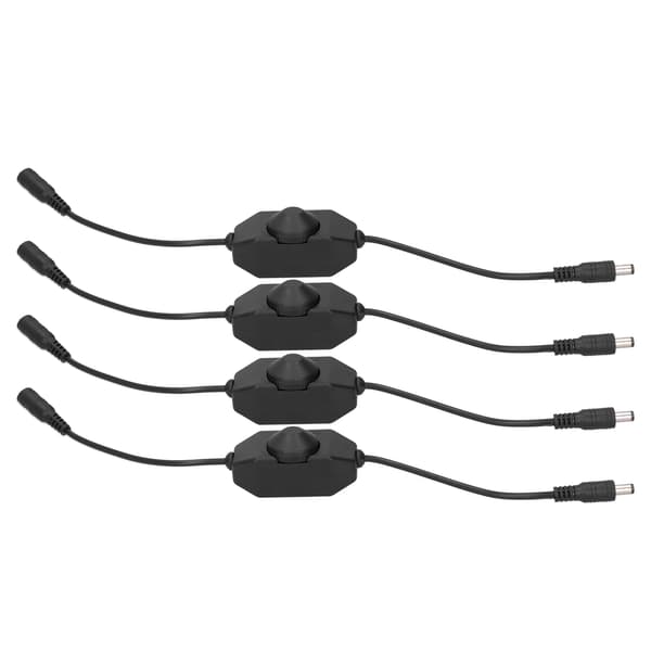 4 stk. 12V LED Lysstyrke Dæmper Lampe Trinløs Dæmpningsknap Controller Tilbehør Sort