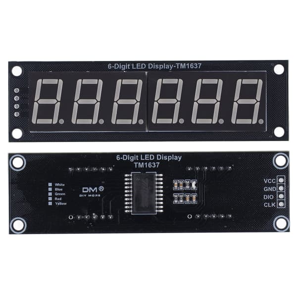 0.56in 6-cifret 7-segment displaymodul TM1637 Driver LED Digitalrørmodul 5V 2Pin IO